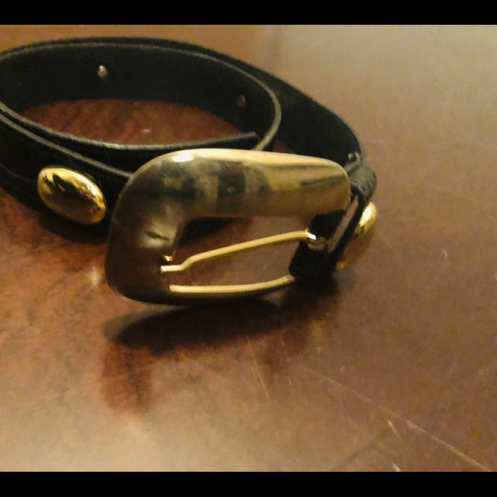 Vintage Black Leather Belt Made In USA Size M